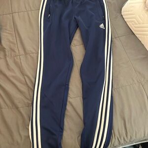 Adidas women’s Dark Blue Joggers with White Stripes
